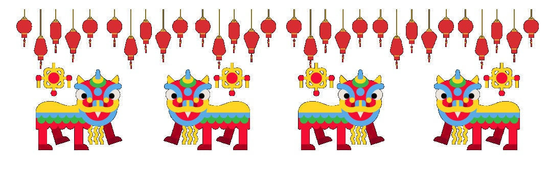 Lion Dance Enameled Mug