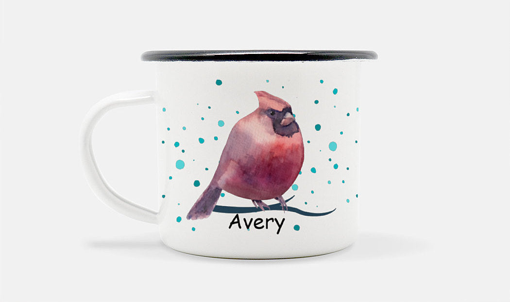 Personalized Cardinal Enameled Mug