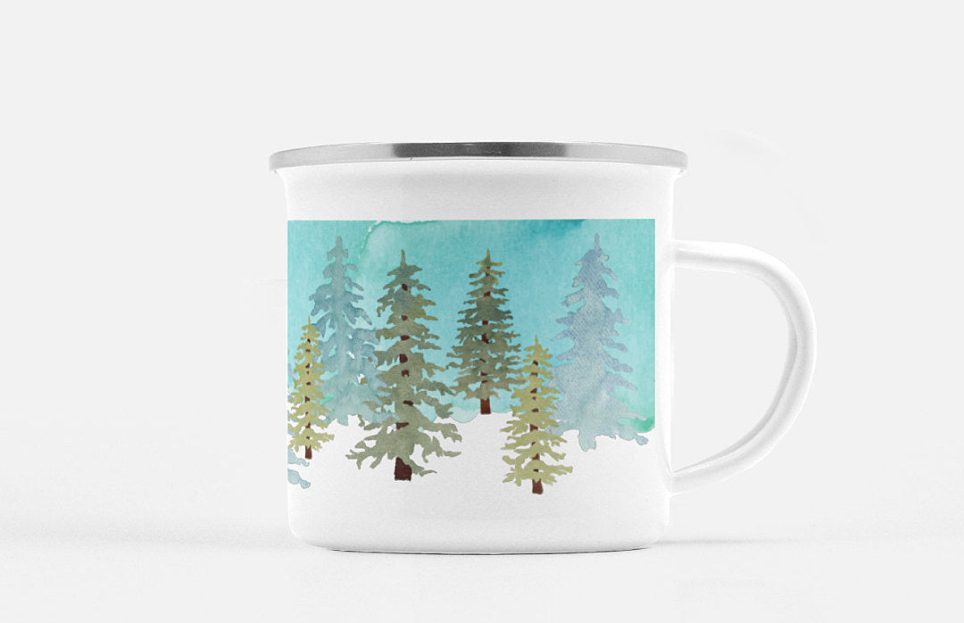 Fox in the Woods Enamel Camp Mug
