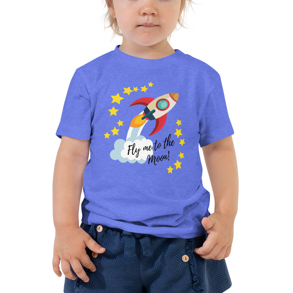 "Fly Me to the Moon" Rocket Toddler Tee