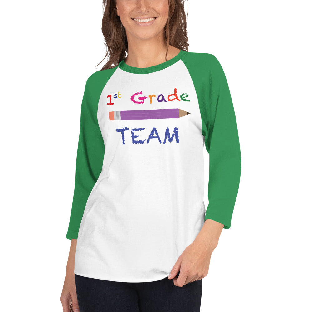 1st Grade Team Baseball Shirt in 100% Ringspun Cotton
