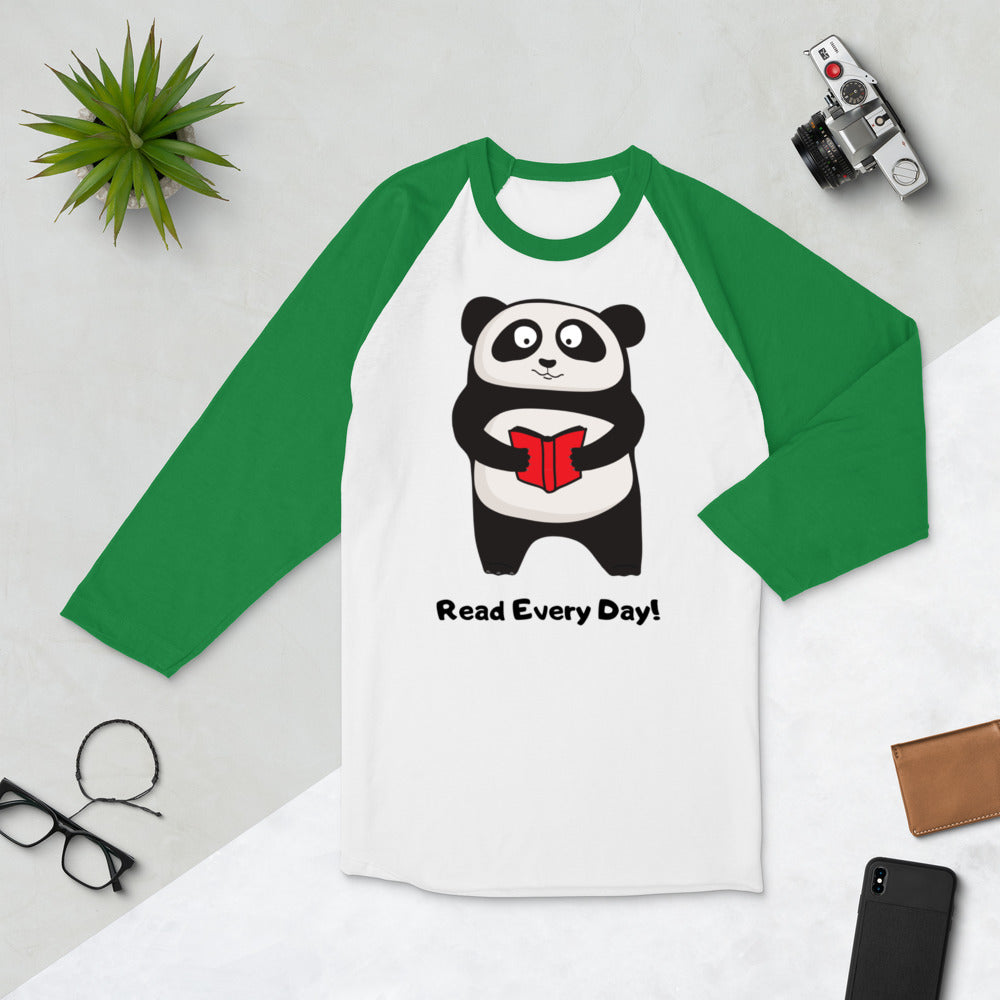 Read Every Day! Panda Baseball Shirt