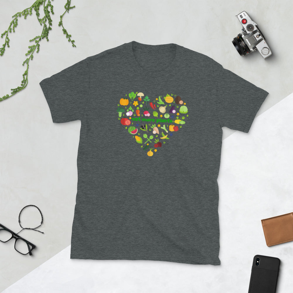 eat more plants heart tshirt