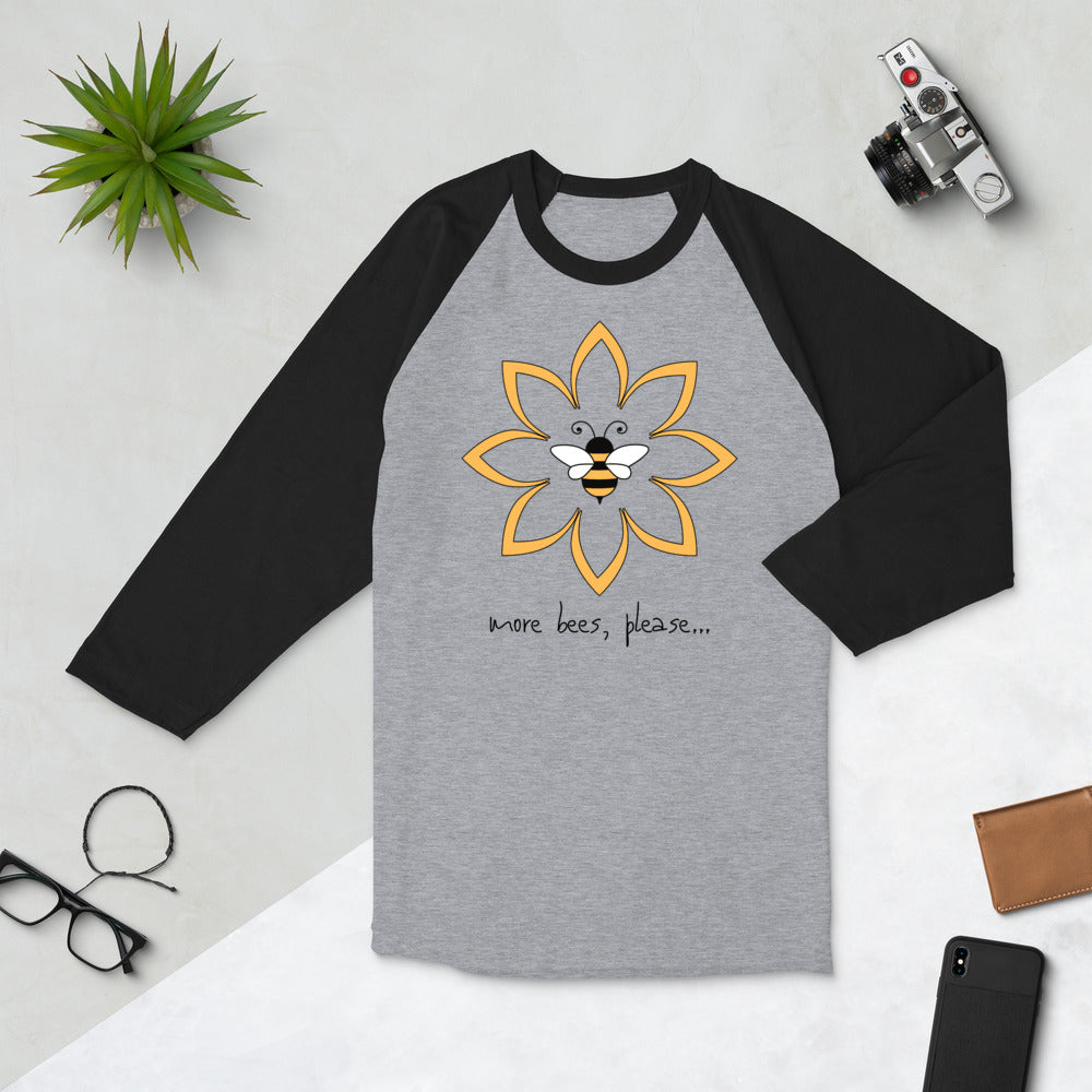 "more bees, please..." Baseball Shirt