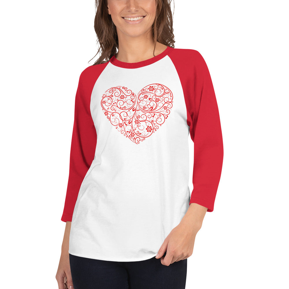 Delicate Heart raglan shirt