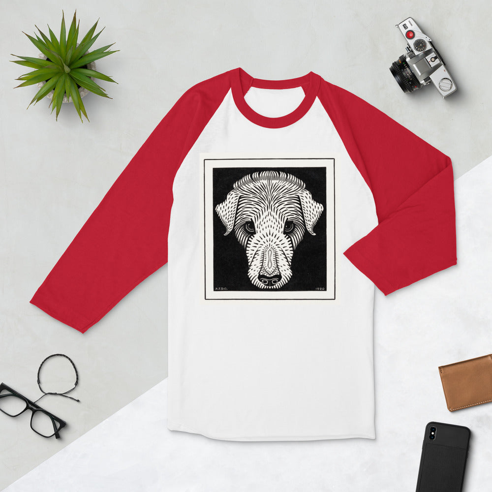Dog's Head Print Baseball Shirt