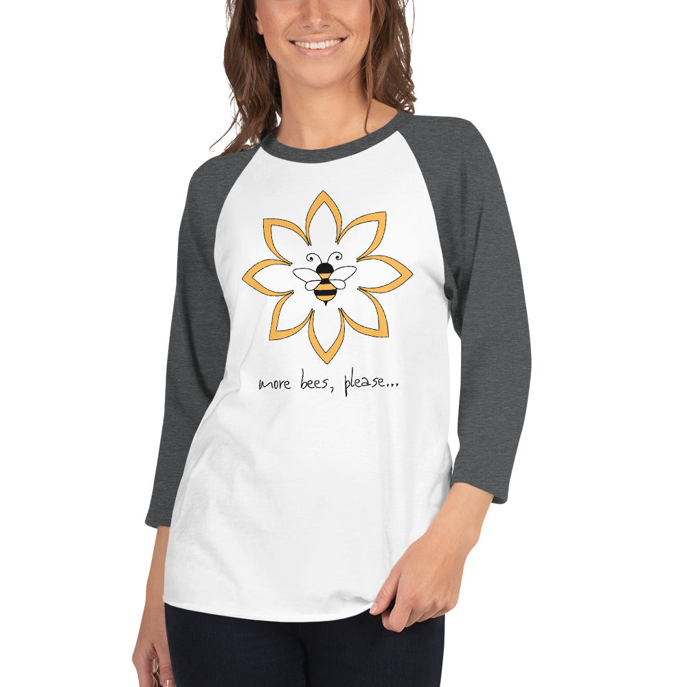"more bees, please..." Baseball Shirt
