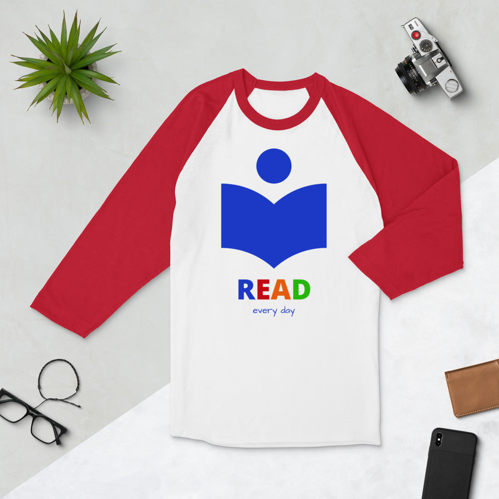 Read Every Day Baseball Shirt in 100% ringspun cotton