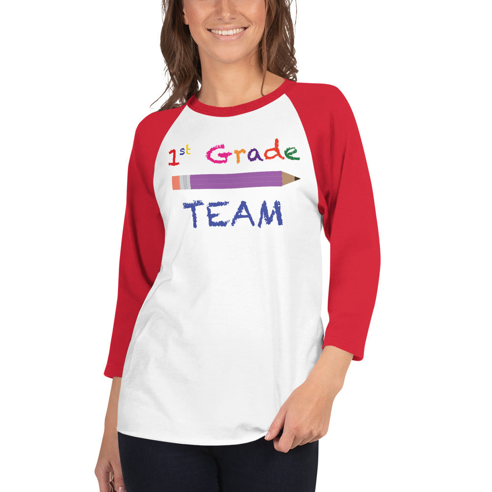 1st Grade Team Baseball Shirt in 100% Ringspun Cotton