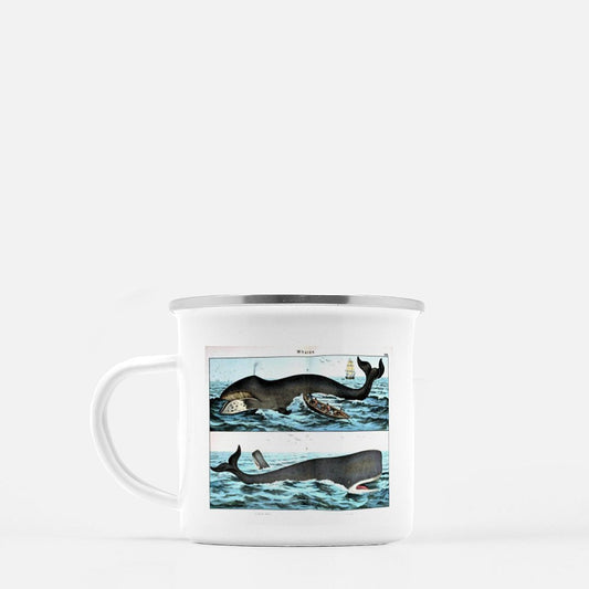 Vintage Whale Illustration Mug with Quote or custom Name