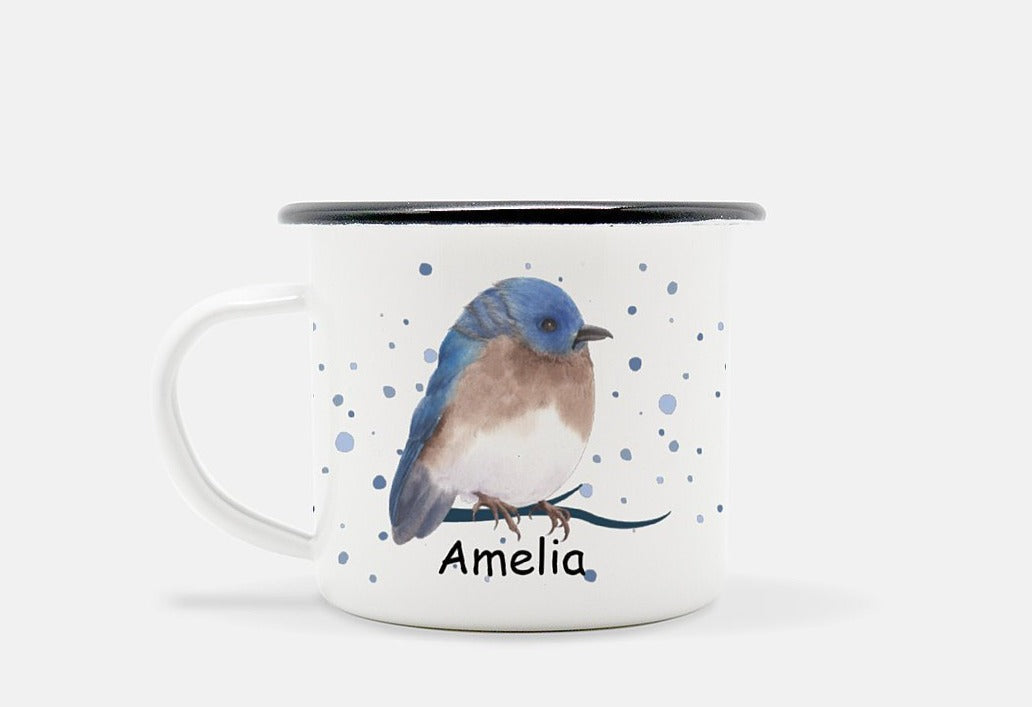 Personalized Watercolor Bird Camp Mug