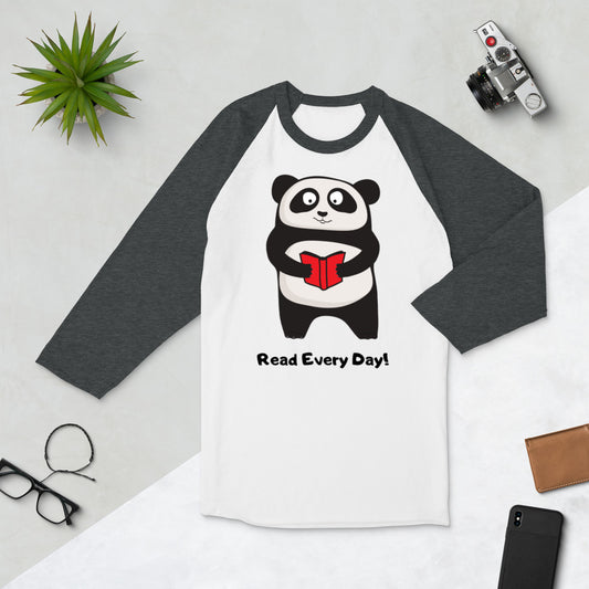 Read Every Day! Panda Baseball Shirt