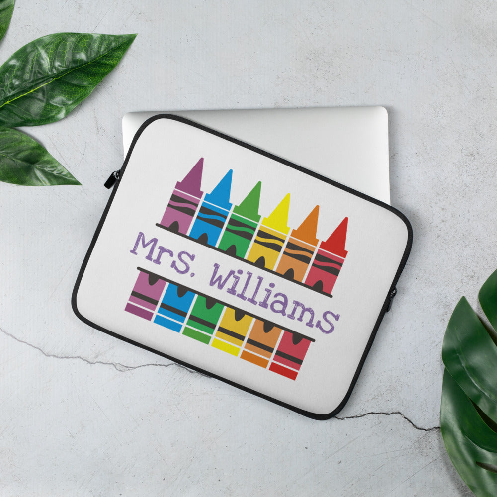 Personalized Crayon Laptop Sleeve