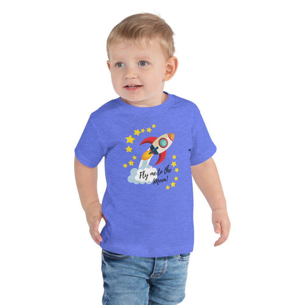 "Fly Me to the Moon" Rocket Toddler Tee