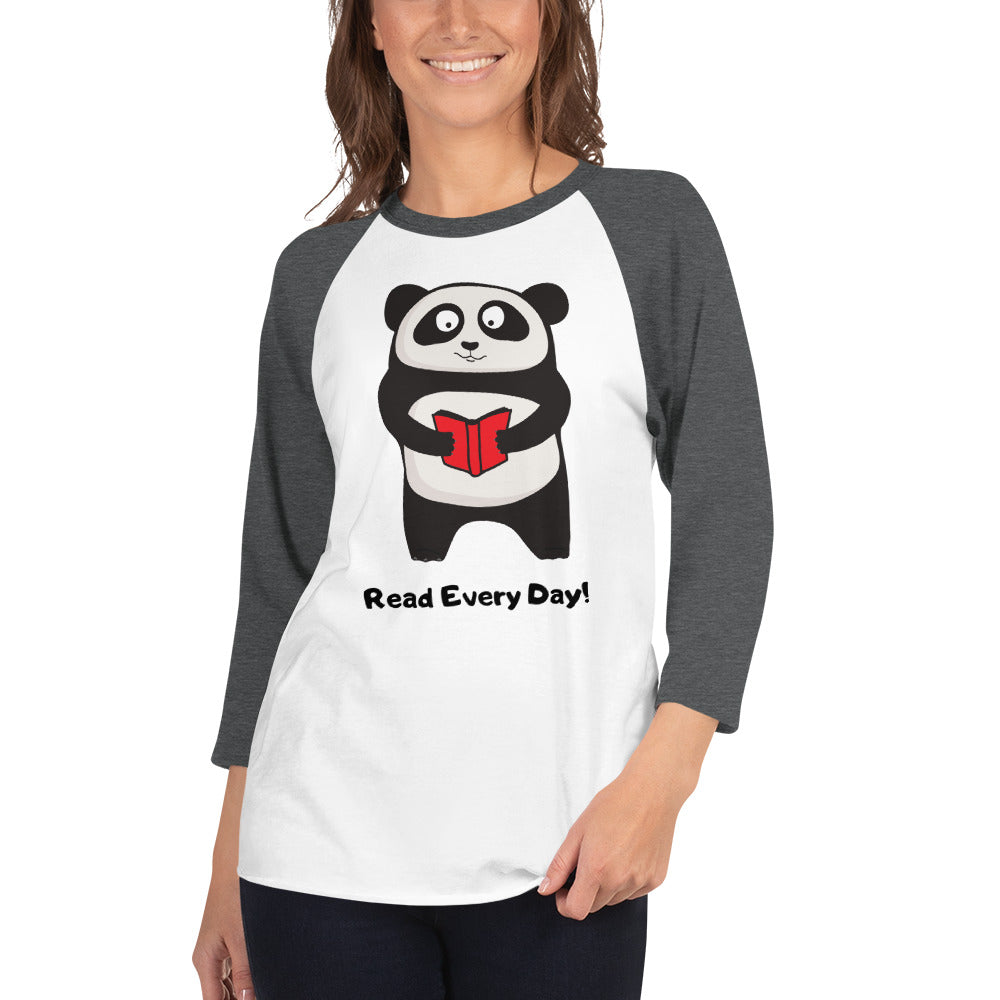 Read Every Day! Panda Baseball Shirt