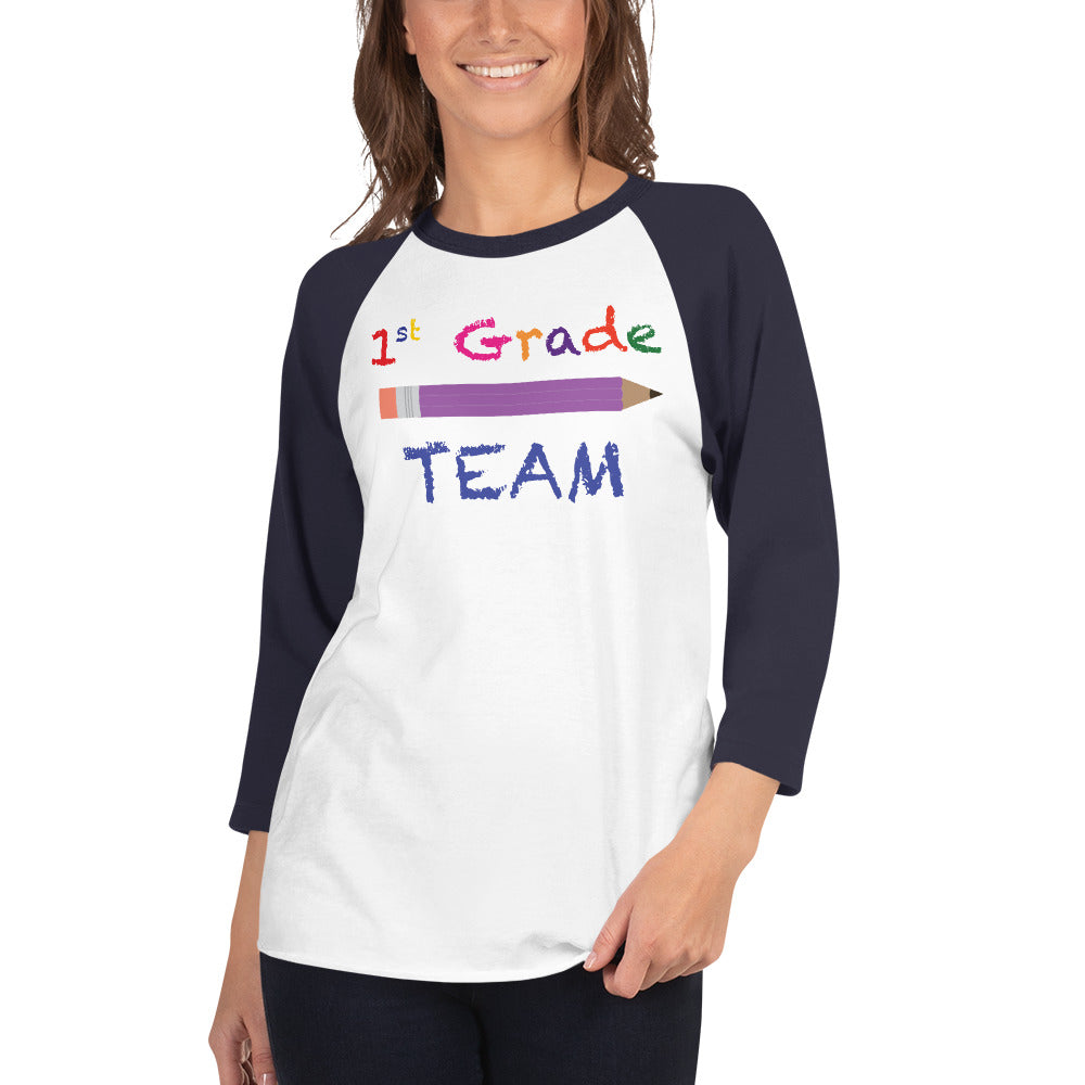 1st Grade Team Baseball Shirt in 100% Ringspun Cotton