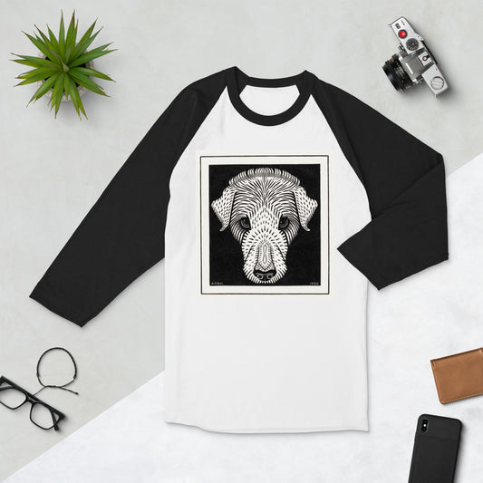 Dog's Head Print Baseball Shirt