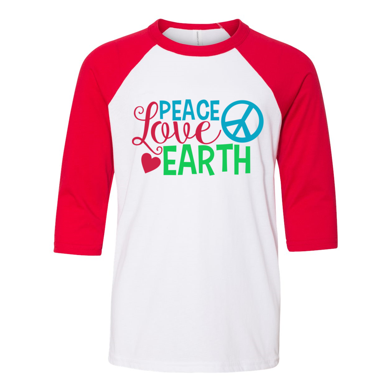 Peace Love Earth Youth Baseball Tee