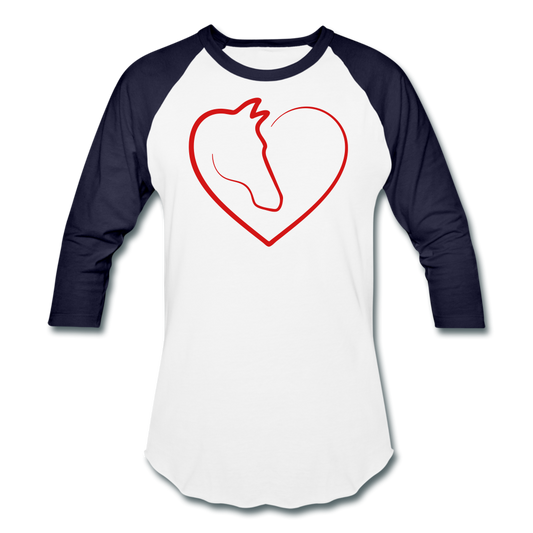 Horse Heart Baseball T-Shirt - white/navy