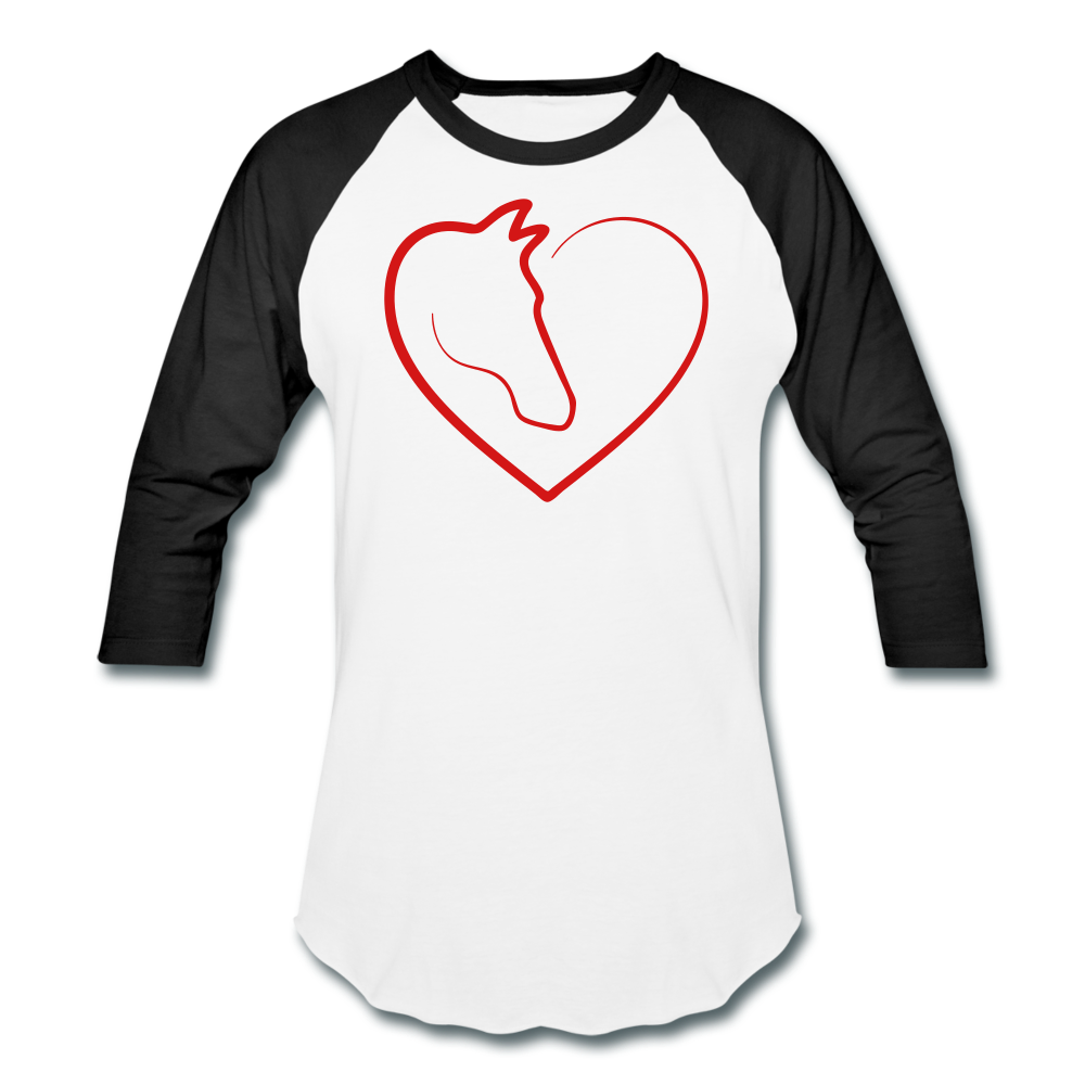 Horse Heart Baseball T-Shirt - white/black